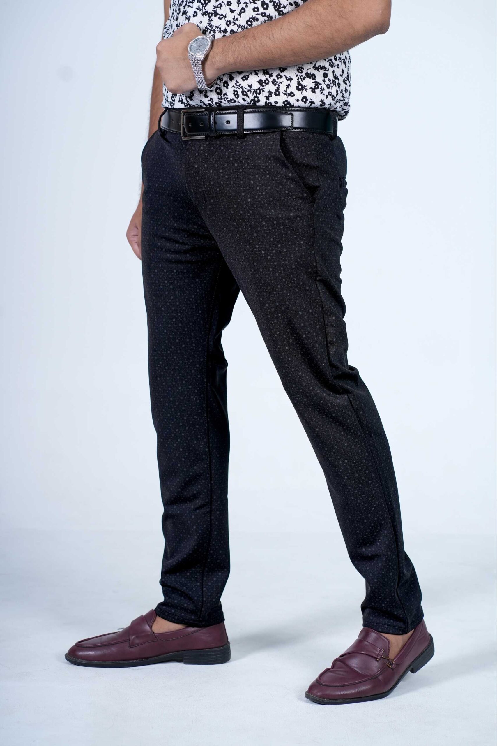 Stretchable China Formal Cherry Pattern Pant. (NO BOBBLING GUARANTEE) - Image 3